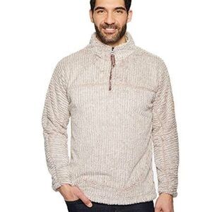 True Grit Frosty Cord pile 1/4 zip pullover jacket Oatmeal Size Small